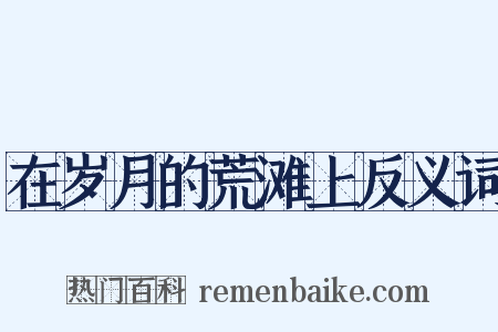 在岁月的荒滩上反义词是什么意思的图片